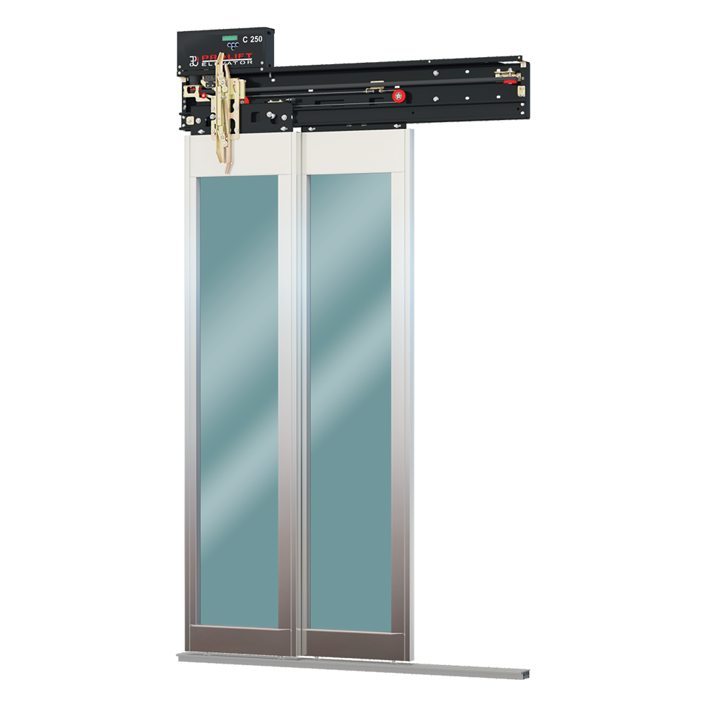 2 Panel Telescopic Glass Cabin Door